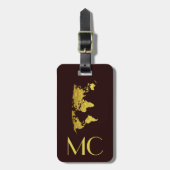 ゴールデンエレガントトラベルワールドマモノグラムのップ名 ラゲッジタグ (正面縦)
