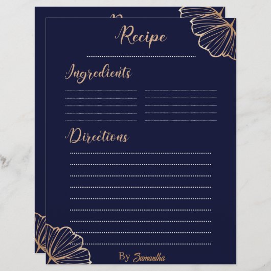 ゴールデンエレガントトロピカルカスタムレシピテンプレート (正面/裏面)