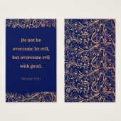 ゴールデンエレガントネイビーブルーパターン聖書ブックマーク (正面&裏面)