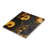 ゴールデンエレガントノーチラス抽象芸術ブラック金ゴールド タイル (側面)