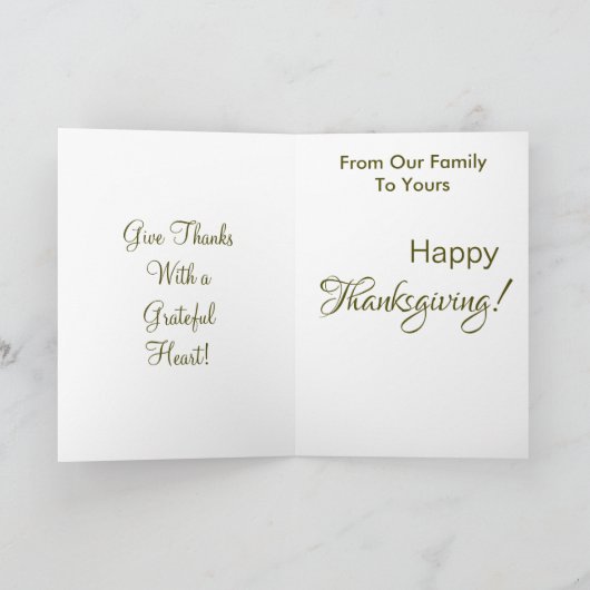 ゴールデンエレガントハッピーサンクスギビング シーズンカード (内部)