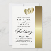 ゴールデンエレガントハートデザイン 招待状 (正面)