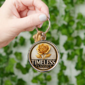 ゴールデンエレガントバラとタイムレスクラシック文字 キーホルダー (手)