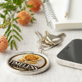 ゴールデンエレガントバラとタイムレスクラシック文字 キーホルダー (側面)