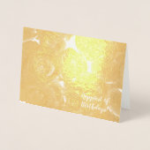 ゴールデンエレガントバラ誕生日ウィッシュカード 箔カード (正面)