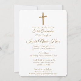 ゴールデンエレガントパームクロスファースト聖餐式 招待状