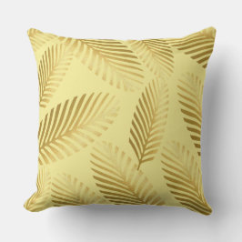 ゴールデンエレガントパームリーフパターン装飾用クッション クッション