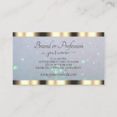 ゴールデンエレガントパールきらめくグリッターオンライトブルー 名刺 (裏面)