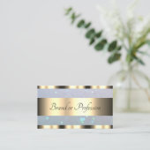 ゴールデンエレガントパールきらめくグリッターオンライトブルー 名刺 (スタンド正面)