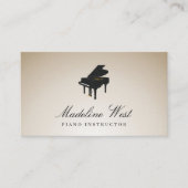 ゴールデンエレガントピアノインストラクター音楽先生 名刺 (正面)