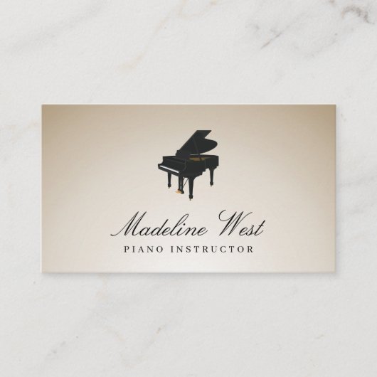 ゴールデンエレガントピアノインストラクター音楽先生 名刺