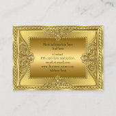 ゴールデンエレガントファッションジュエリーデザイナー金ゴールド 名刺 (裏面)