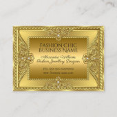 ゴールデンエレガントファッションジュエリーデザイナー金ゴールド 名刺 (正面)