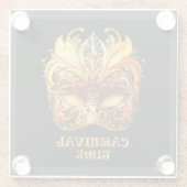 ゴールデンエレガントフェザーヴェネチアンマスク ガラスコースター (裏面)