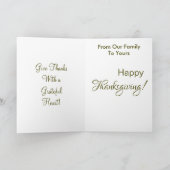 ゴールデンエレガントフォトハッピー感謝祭 シーズンカード (内部)