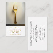 ゴールデンエレガントフォークカテラーメニューの名刺 名刺 (正面/裏面)