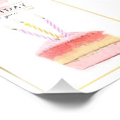 ゴールデンエレガントフレームお誕生日ケーキスライス フォトプリント            (角)