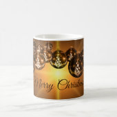 ゴールデンエレガントブラウンクリスマスオーナメント コーヒーマグカップ (中央)