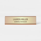 ゴールデンエレガントブラウンネームプレート デスクネームプレート (正面)