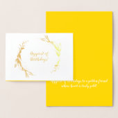 ゴールデンエレガントブラシスクリプト誕生日ウィッシュカード 箔カード (ディスプレー)