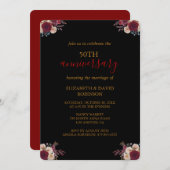 ゴールデンエレガントブラック50結婚周年 招待状 (正面/裏面)