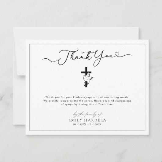 ゴールデンエレガントブルーフラワー葬儀サンキューカード サンキューカード (正面)