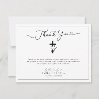 ゴールデンエレガントブルーフラワー葬儀サンキューカード サンキューカード