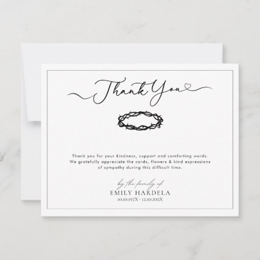 ゴールデンエレガントブルー葬儀サンキューカード サンキューカード (正面)