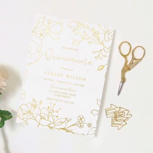 ゴールデンエレガントホーモダントキンセアニェラ実在金ゴールド 箔招待状