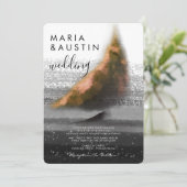 ゴールデンエレガントボート白黒ウォーター結婚カラー 招待状 (スタンド正面)