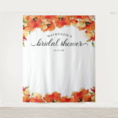 ゴールデンエレガントポピーブライダルシャワー背景 タペストリー (正面)