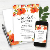 ゴールデンエレガントポピーブライダルシャワー 招待状