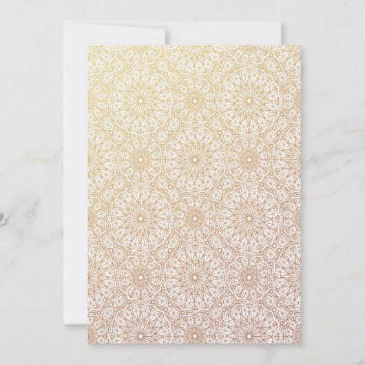 ゴールデンエレガントムスリム結婚式招待状 招待状 (裏面)