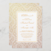 ゴールデンエレガントムスリム結婚式招待状 招待状 (正面/裏面)