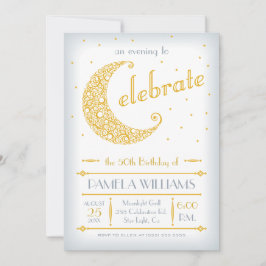 ゴールデンエレガントムーンお祝い 招待状