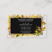ゴールデンエレガントリーフブランチフローラ名刺 名刺 (裏面)