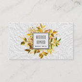 ゴールデンエレガントリーフブランチフローラ名刺 名刺 (正面)