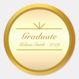 ゴールデンエレガント大学院ステッカー ラウンドシール