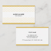 ゴールデンエレガント水玉模様オンホワイト 名刺 (正面/裏面)