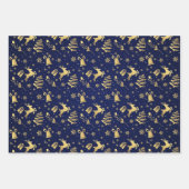 ゴールデンエレガント白黒ラグジュアリークリスマスギフト ラッピングペーパーシート (正面3)