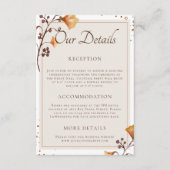 ゴールデンエレガント秋の葉の私たち結婚の詳細 エンクロージャーカード (正面)