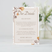 ゴールデンエレガント秋の葉の私たち結婚の詳細 エンクロージャーカード (スタンド正面)