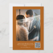 ゴールデンエレガント秋の葉写真結婚ズ 招待状 (裏面)