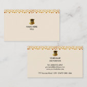 ゴールデンエレガント紙吹雪オンベージュ 名刺 (正面/裏面)