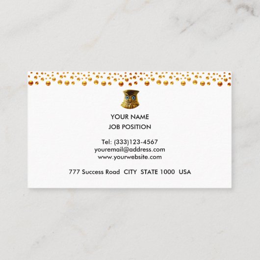 ゴールデンエレガント紙吹雪オンホワイト 名刺 (裏面)