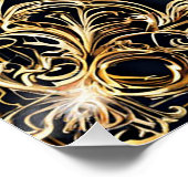 ゴールデンエレガント結婚式招待状枠 ポスター (コーナー)