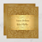 ゴールデンエレガント結婚式招待状 招待状 (正面/裏面)