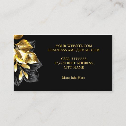 ゴールデンエレガント離れ金ゴールドオンブラック 名刺 (裏面)