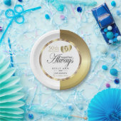 ゴールデンエレガント50thハートデザイン ペーパープレート (パーティー)