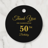 ゴールデンエレガント50th誕生日サンキューメッセージカード フェイバータグ (裏面)